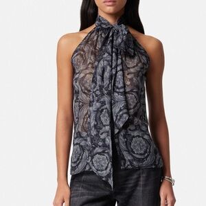 Versace Baroque Scarf-Tie Top